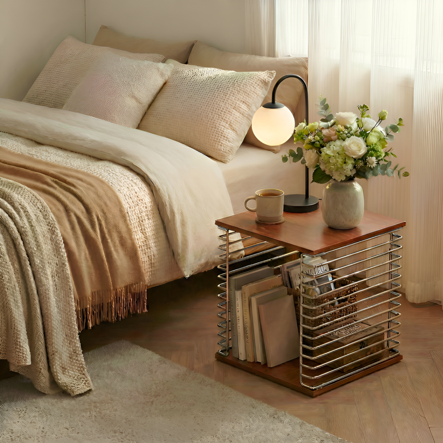 实木床头柜替代品轻奢高级感创意床边桌子置物架精致小边几可叠加,住宅家具,床头柜,淘宝优惠券,粉丝福利购,淘宝优惠卷