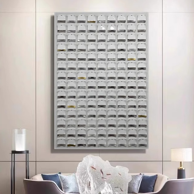 新中式玄关装饰画沙发背景墙茶室楼梯间挂画中国风水墨立体画