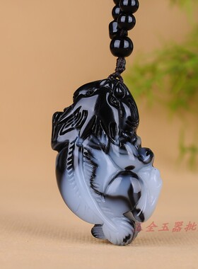 和田玉金蟾挂件青花玉打麻将神器