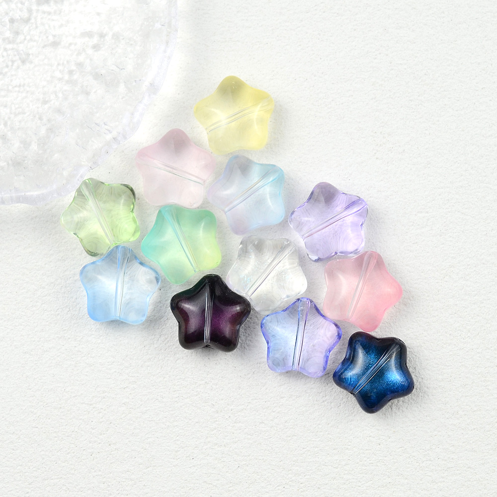 15mm琉璃胖星星直孔五角星玻璃