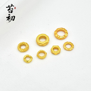 久不掉色古法金铜镀沙金盘缠隔片隔环手工diy串珠红绳手链配饰