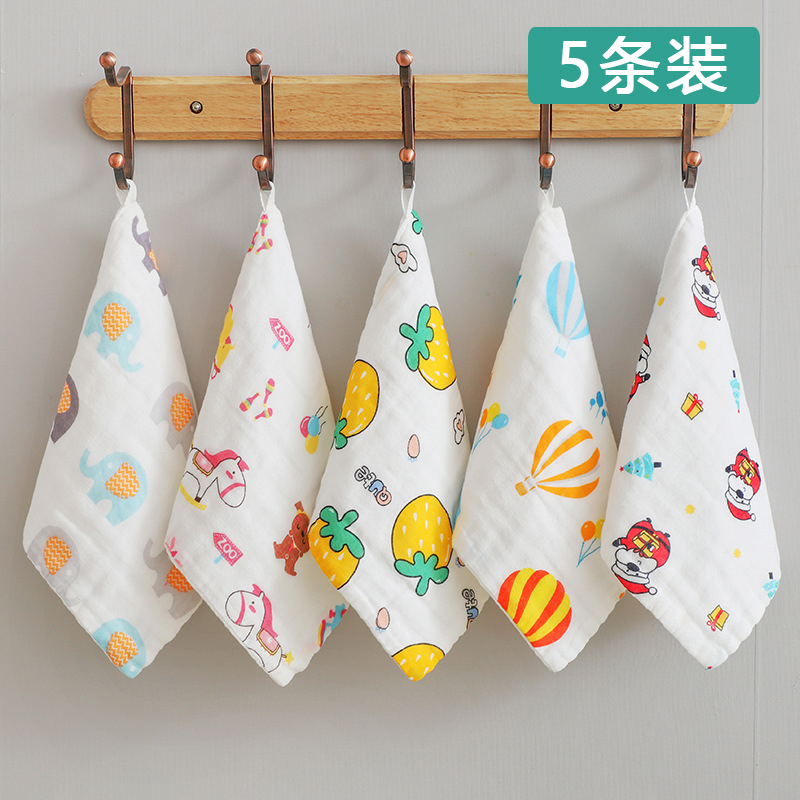 6层a类新生婴儿小方巾纯棉纱布毛巾宝宝洗脸儿童手帕全棉口水巾