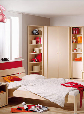 Paidi Fleximo实木儿童单人床男女孩家具组合带护栏非松木床