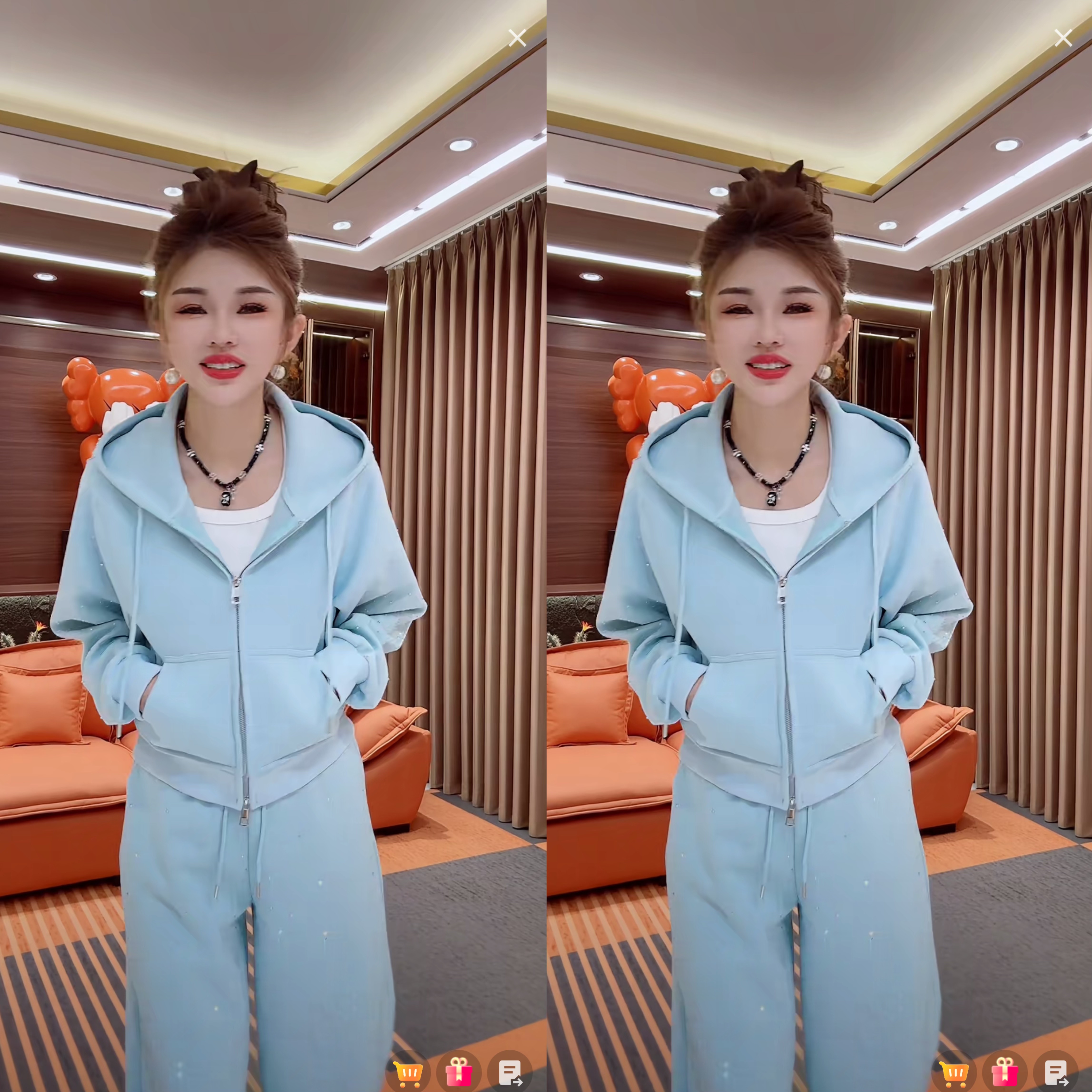 2026春慵懒风休闲运动套装女韩版高级感重工烫钻连帽卫衣长裤一身