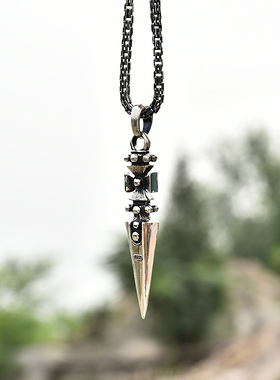 进口男士925纯银金刚杵吊坠