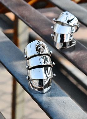 进口男女款925纯银哥特盔甲指套