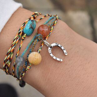 女士小巧复古迷你马蹄铁造型泰银吊坠925纯银手链项链DIY配件配饰