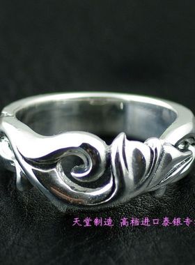 泰国进口鲸鱼戒指925纯银尾巴