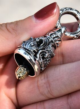 进口男士925纯银锦鲤铃铛吊坠