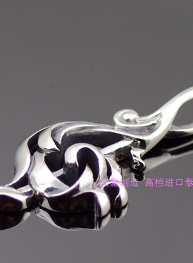 进口男女款925纯银浪花纹音符坠