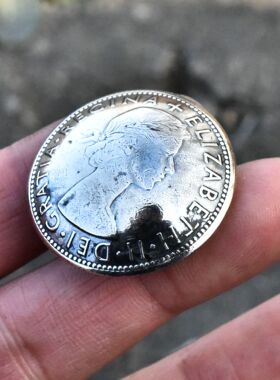 进口合金钱币造型圆包扣配件