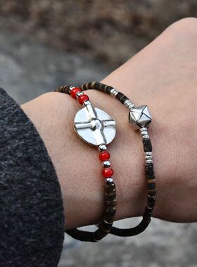 清迈手工925纯银椰壳民族风手链