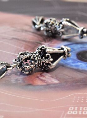 进口女士925纯银皇冠锥形钻吊坠