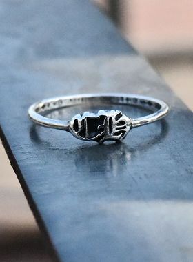 泰银女士戒指女925纯银复古指环