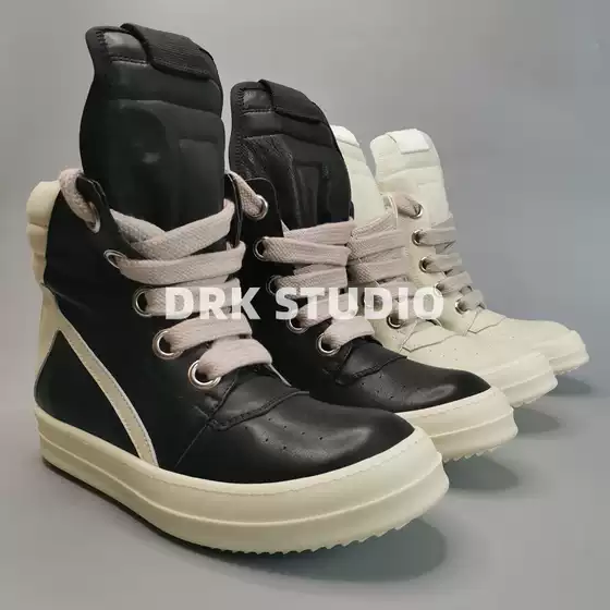 2022 New Dark Style Main Line Thick Shoelaces Classic Inverted Triangle High-Top Shoes Couple Short Boots Thick-Soled Shoes
