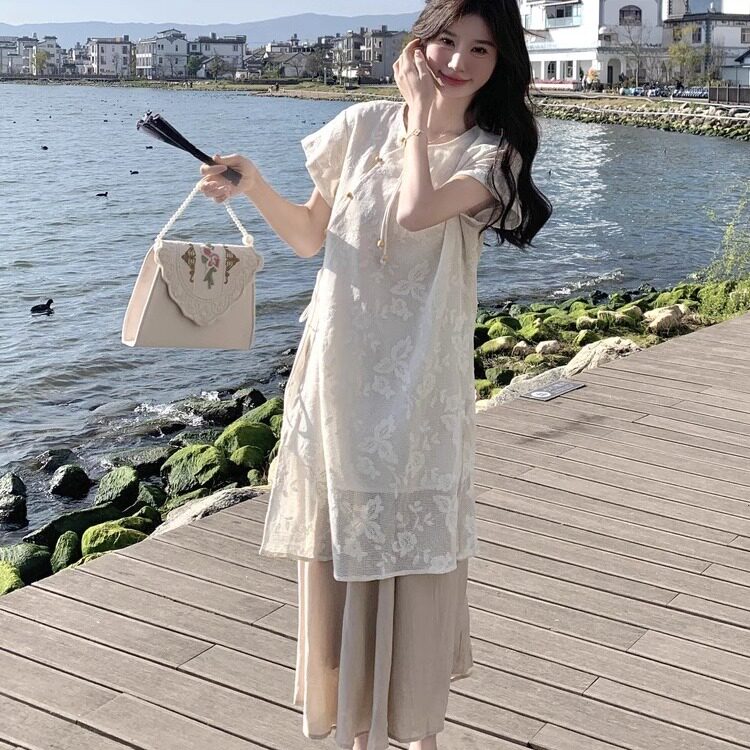 新中式国风禅意旗袍半身裙套装女