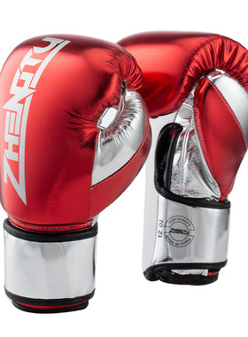 ZTTY批发超纤拳击手套职业比赛乳胶内胆闪亮真皮训练健身拳套