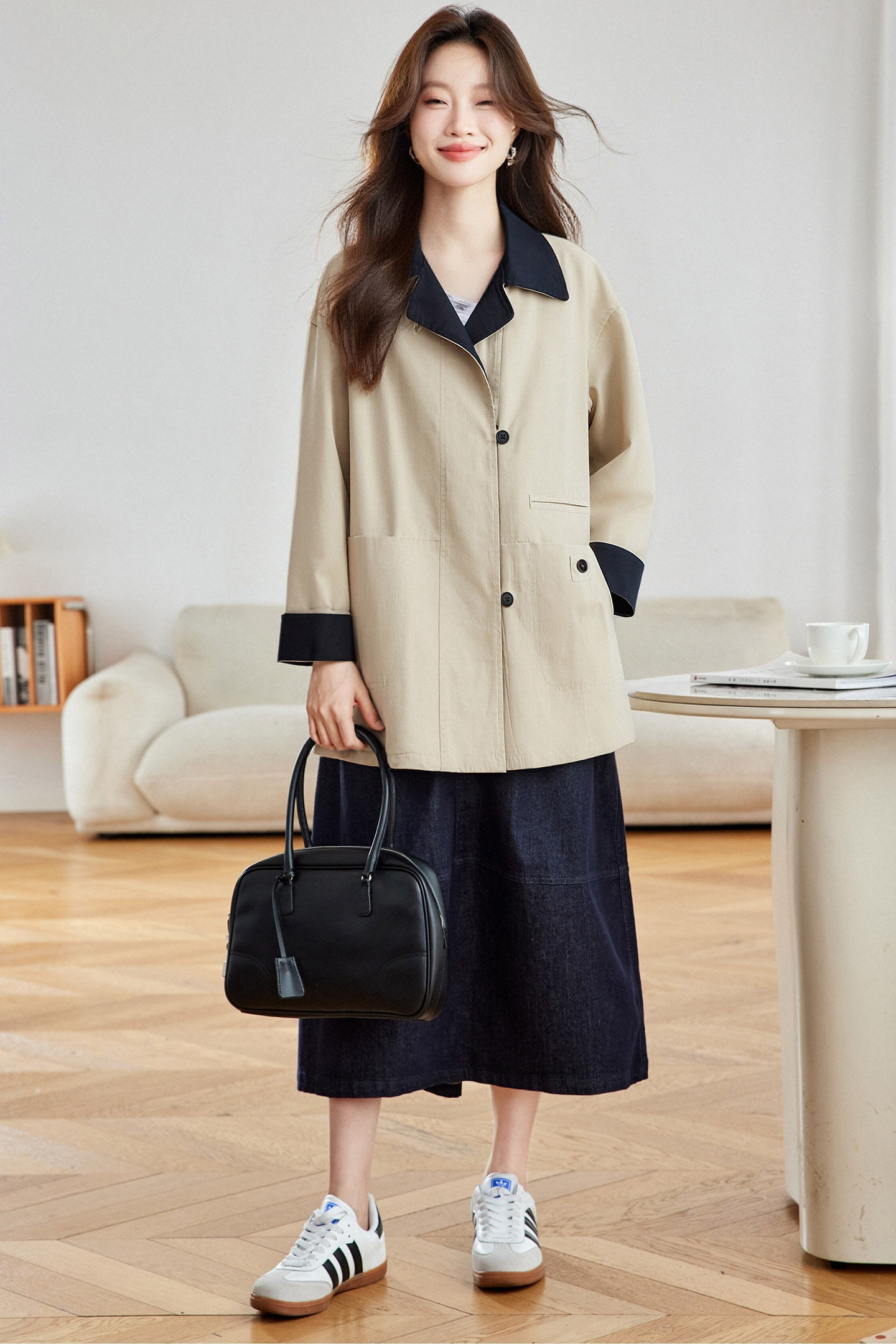 可风各风衣外套59071P179K286.4日系工装上衣2025秋装休闲外套,女装风衣,可风各