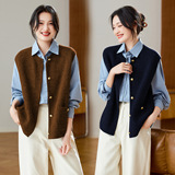 可风各针织马甲510022P59K94.4小香风马甲开衫女，女装马甲，可风各