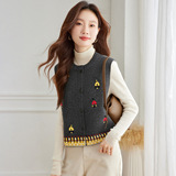 可风各马甲59054P105K168立体刺绣设计感马甲，女装马甲，可风各