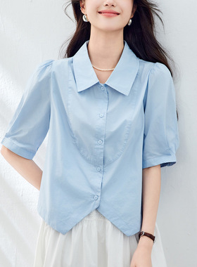 可风各短袖衬衫33144P71K113.6翻领衬衫女短袖