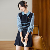 可风各套装510035P155K248假两件针织衫半身裙两件套，女装套装/套裙，可风各