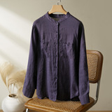 可风各汉麻衬衫58071P159K254.4汉麻长袖衬衫女装，女装衬衫，可风各