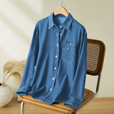 可风各长袖衬衫57068P85K136纯棉牛仔长袖衬衫，女装衬衫，可风各
