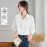 可风各长袖衬衫58013P79K126.4翻领白衬衫女长袖，女装衬衫，可风各