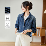 可风各牛仔衬衫58108P90K144复古牛仔衬衫外套女，女装衬衫，可风各