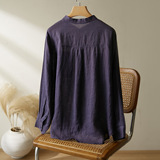 可风各汉麻衬衫58071P159K254.4汉麻长袖衬衫女装，女装衬衫，可风各