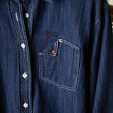 可风各长袖衬衫57068P85K136纯棉牛仔长袖衬衫，女装衬衫，可风各