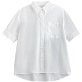 时尚百搭白色短袖衬衫女夏季新款韩版宽松显瘦上衣学生休闲衬衣，女装衬衫，可风各