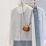 可风各针织马甲510032P40K64针织马甲背心韩版简约无袖款，女装马甲，可风各