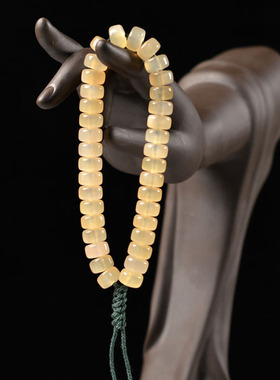 爆款西藏玉化小冰花羊角佛珠手串药片直切108颗手链手持养生男女