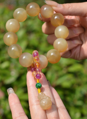 正宗西藏天然供养级高山老羊角佛珠手串手持高密养肝明目男女礼物