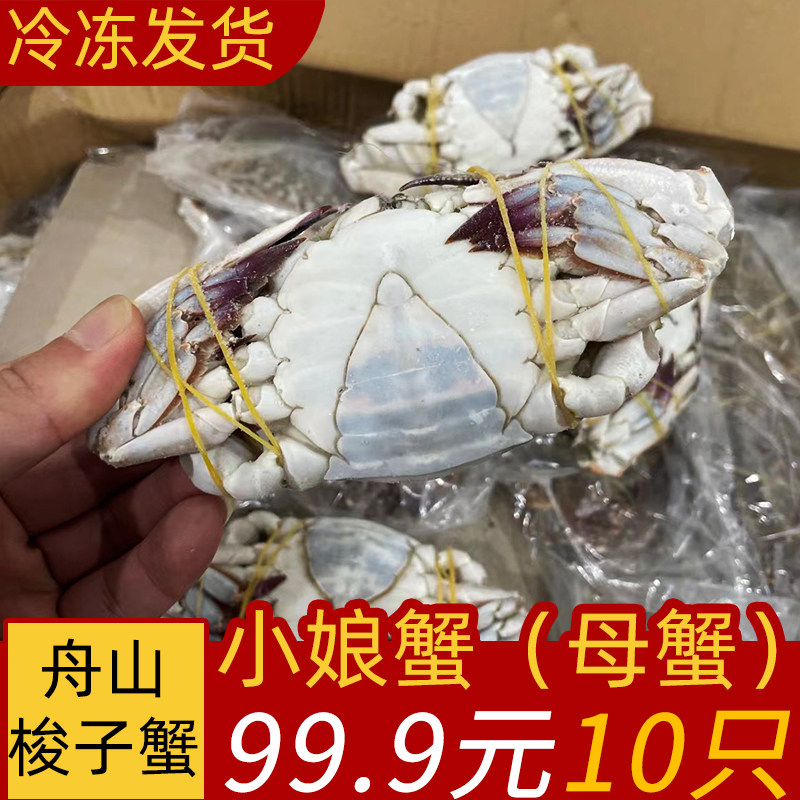 舟山梭子蟹螃蟹冷冻蟹二母蟹小娘蟹冻海蟹三角门子姑娘蟹海鲜特产