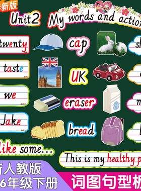2026春新版人教小学英语三四五六年级下册单词句型卡片公开课教具