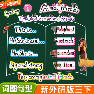 2026春新外研3下单词句子板书卡