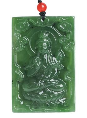 和田玉生肖马大势至菩萨本命佛牌