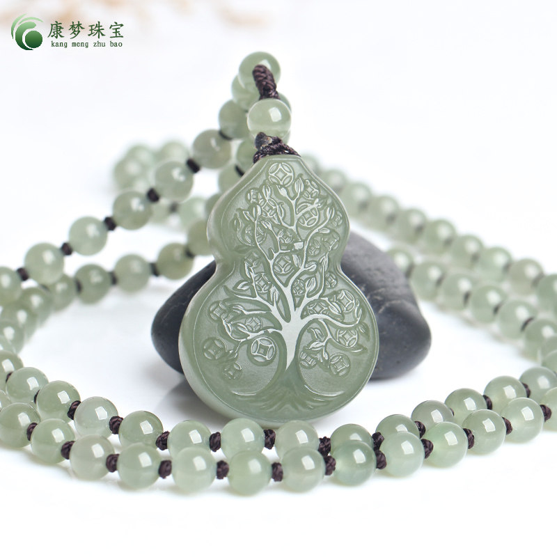 和田玉葫芦福禄发财树玉石饰品