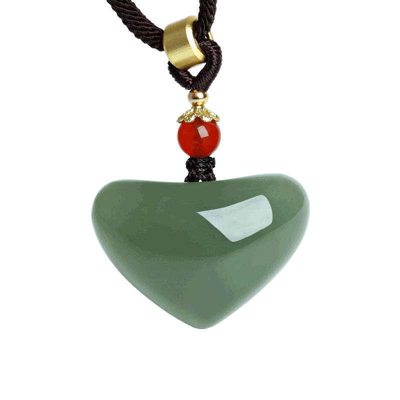 和田玉爱心玉吊坠挂件玉佩饰品