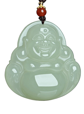 和田玉弥勒佛公玉吊坠挂件玉佩