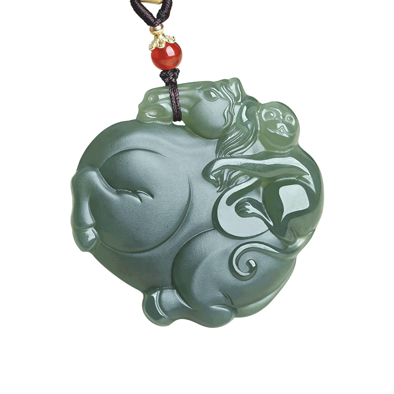 和田玉马上封侯玉吊坠挂件玉佩