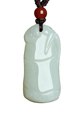 康梦珠宝情侣款和田玉竹节吊坠