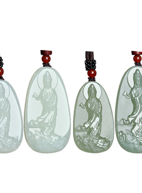 天然和田玉男士护身符观音吊坠