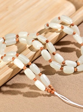 和田玉原石项链玉挂绳男女款项链