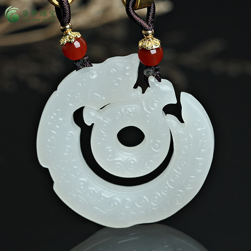 天然和田玉龙凤情侣款玉吊坠羊脂白玉祥龙凤凰挂件男女情侣款玉佩