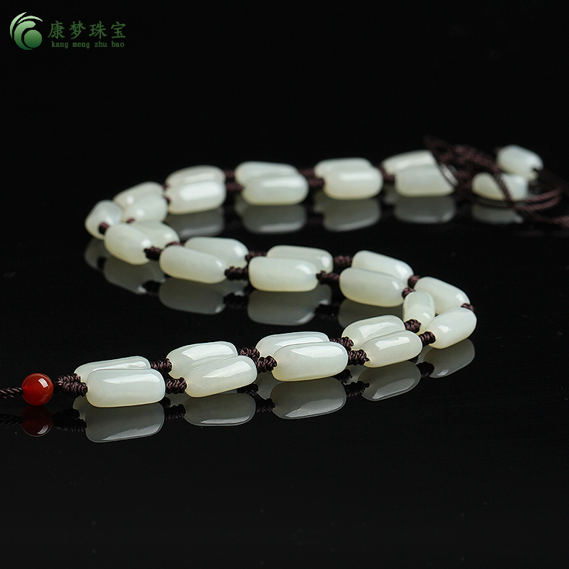 天然新疆和田玉项链白玉原石项链男女款玉石饰品吊坠挂件玉佩挂绳