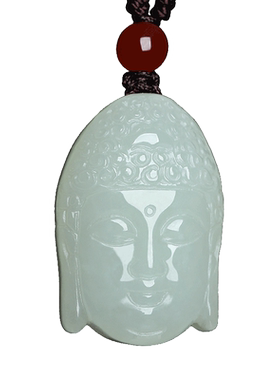 天然新疆和田玉佛祖释迦摩尼吊坠白玉佛头挂件男女款玉石饰品玉佩